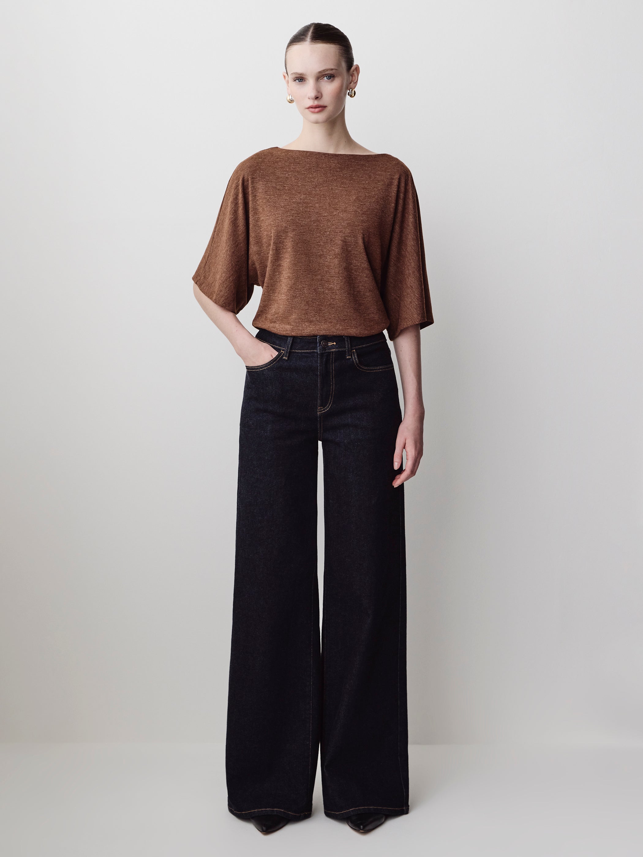 Knit Pullover Dolman Sleeve Top