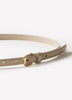 Slim Leather Belt with Square Buckle
