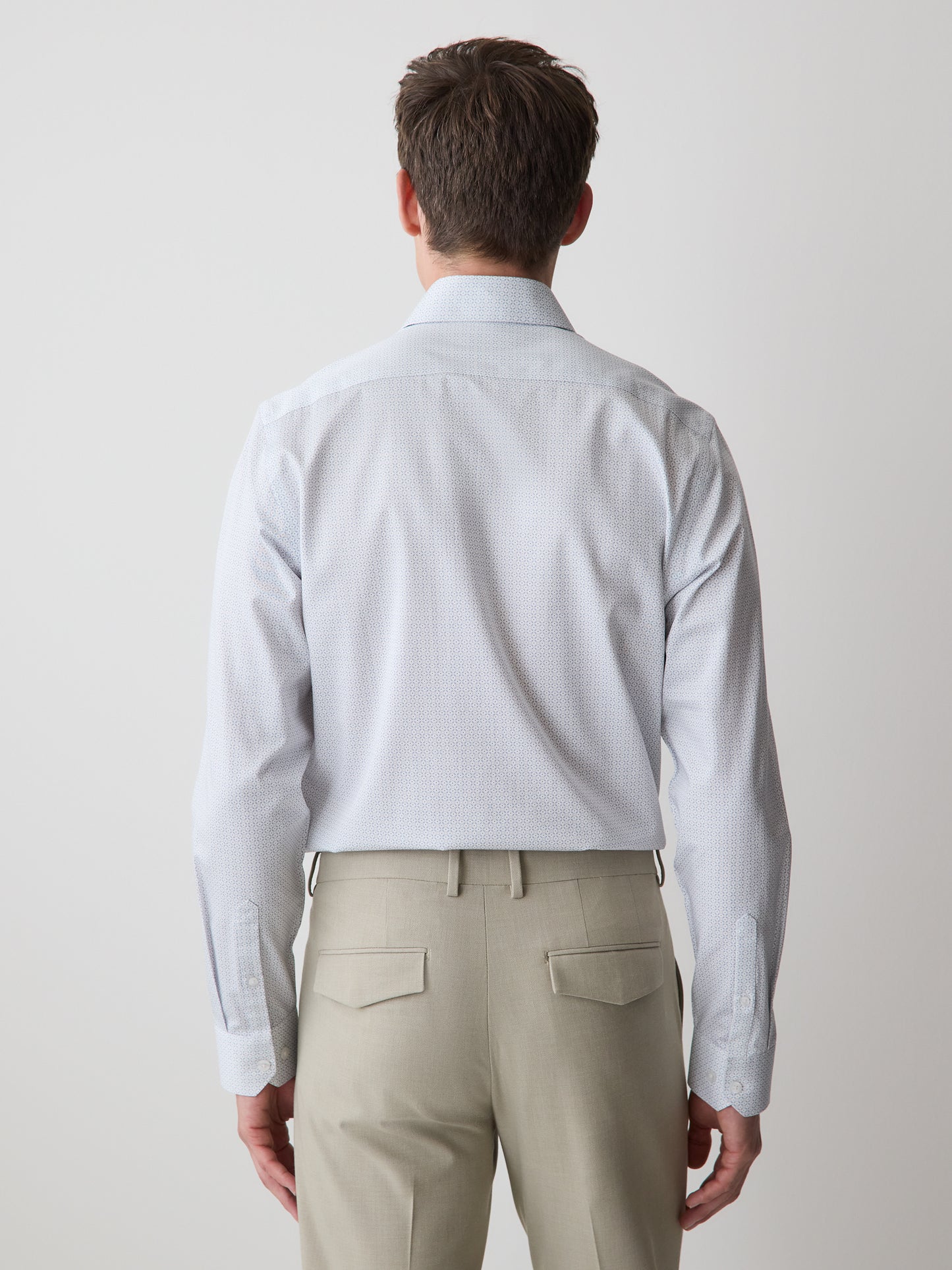 Tailored-Fit Dress Shirt with Geo Pattern