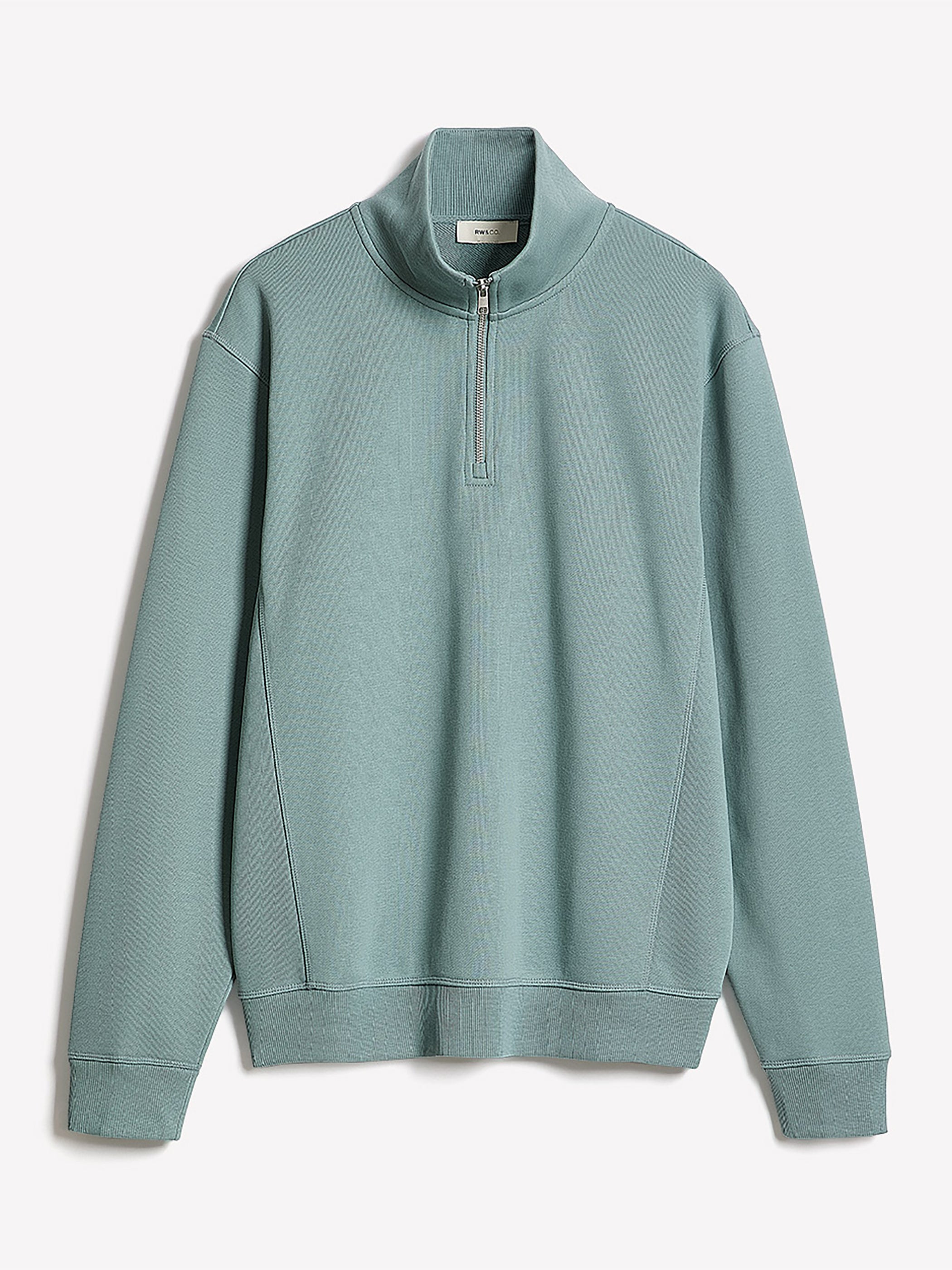 Long-Sleeve Half-Zip Mock-Neck Sweater