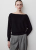 Off Shoulder Knit Sweater 100% Merino Wool
