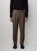 Tapered Brown Tweed Woven Pant
