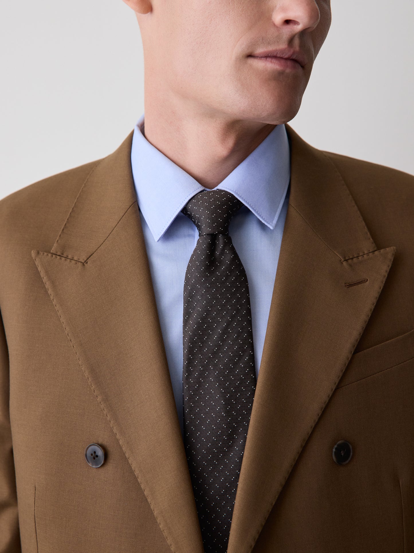 Navy Regular Textured Tie with Dots