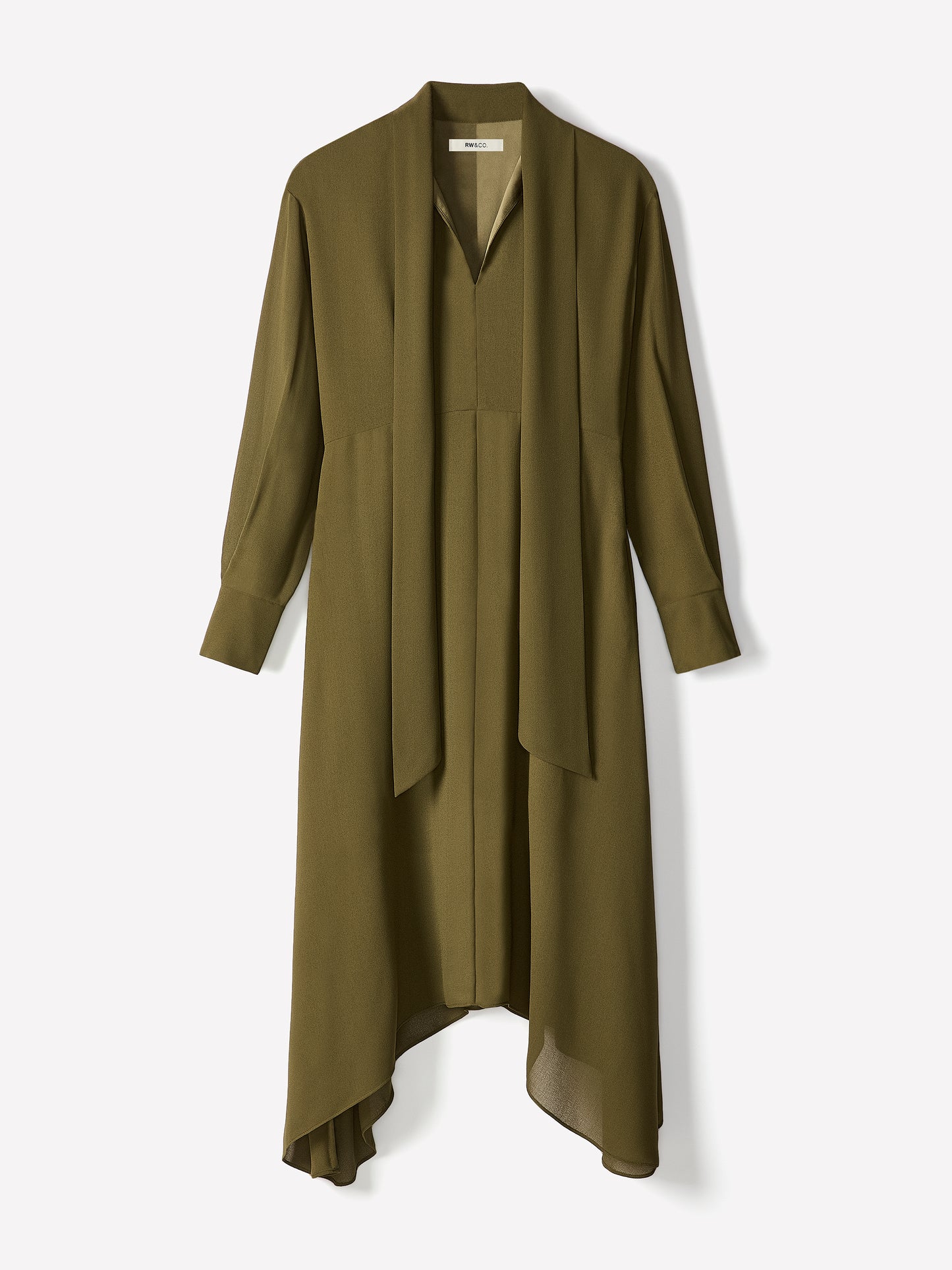Woven Chiffon Asymmetric Hem Dress