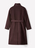 Wool Blend Funnel Neck Long Coat