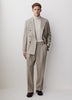 Straight Fit Brushed Oat Pleated Pants