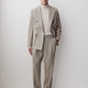 Straight Fit Brushed Oat Pleated Pants