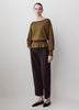 Ladies Knit Sweater Cinched Waist Boat Neck Cotton Blend