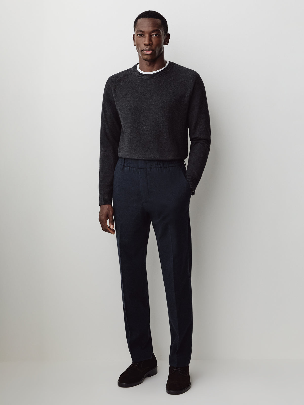 Tailored-Fit Brushed-Knit Pant