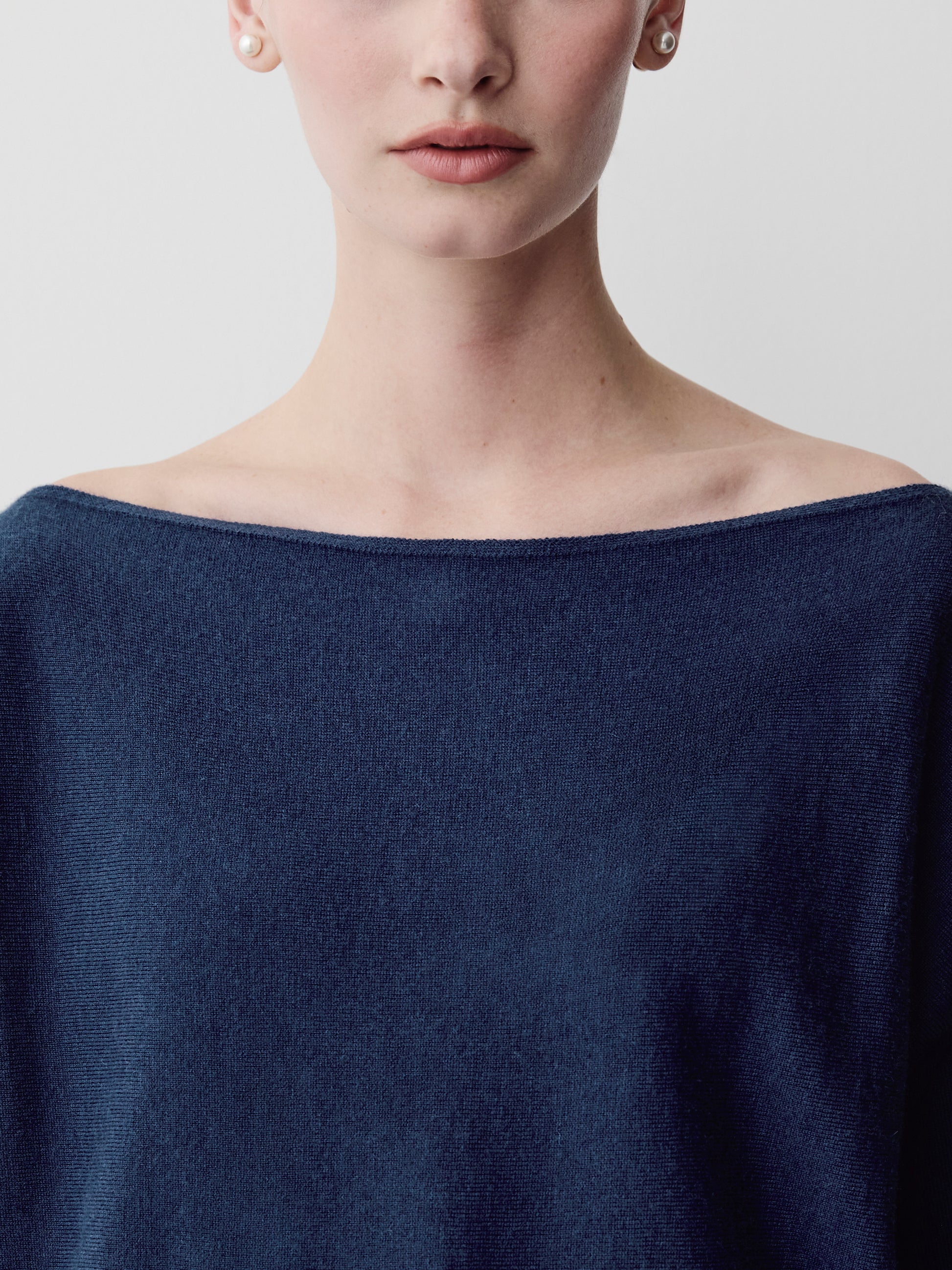 Off Shoulder Knit Sweater 100% Merino Wool