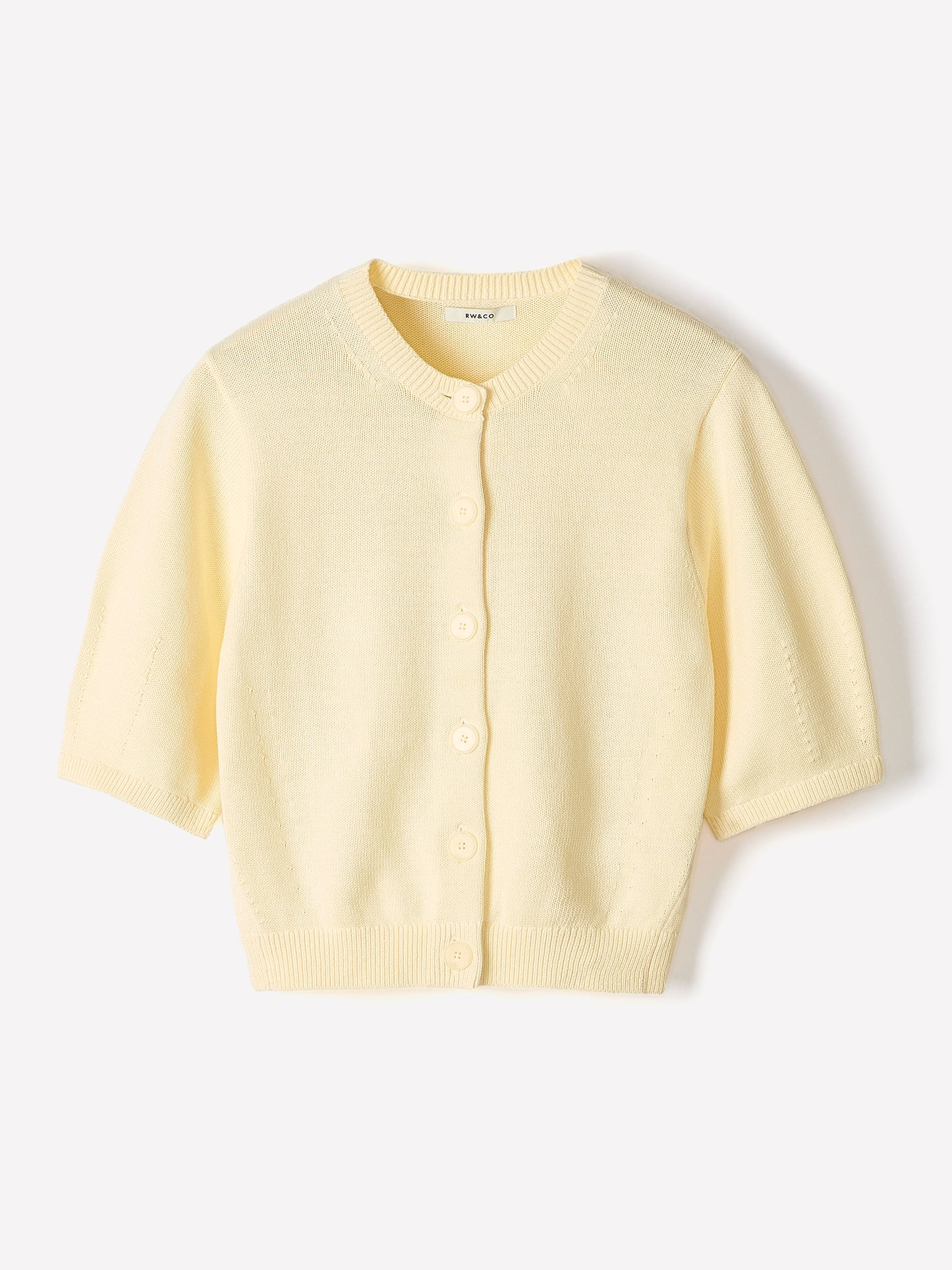 Knit Cotton Cardigan with Elbow Patches