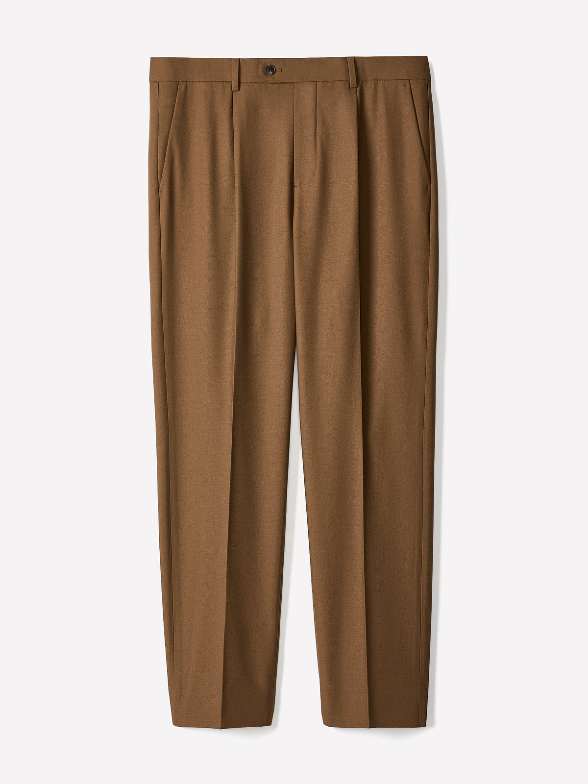 Wool-Blend Tapered-Leg Pleated Dress Pant