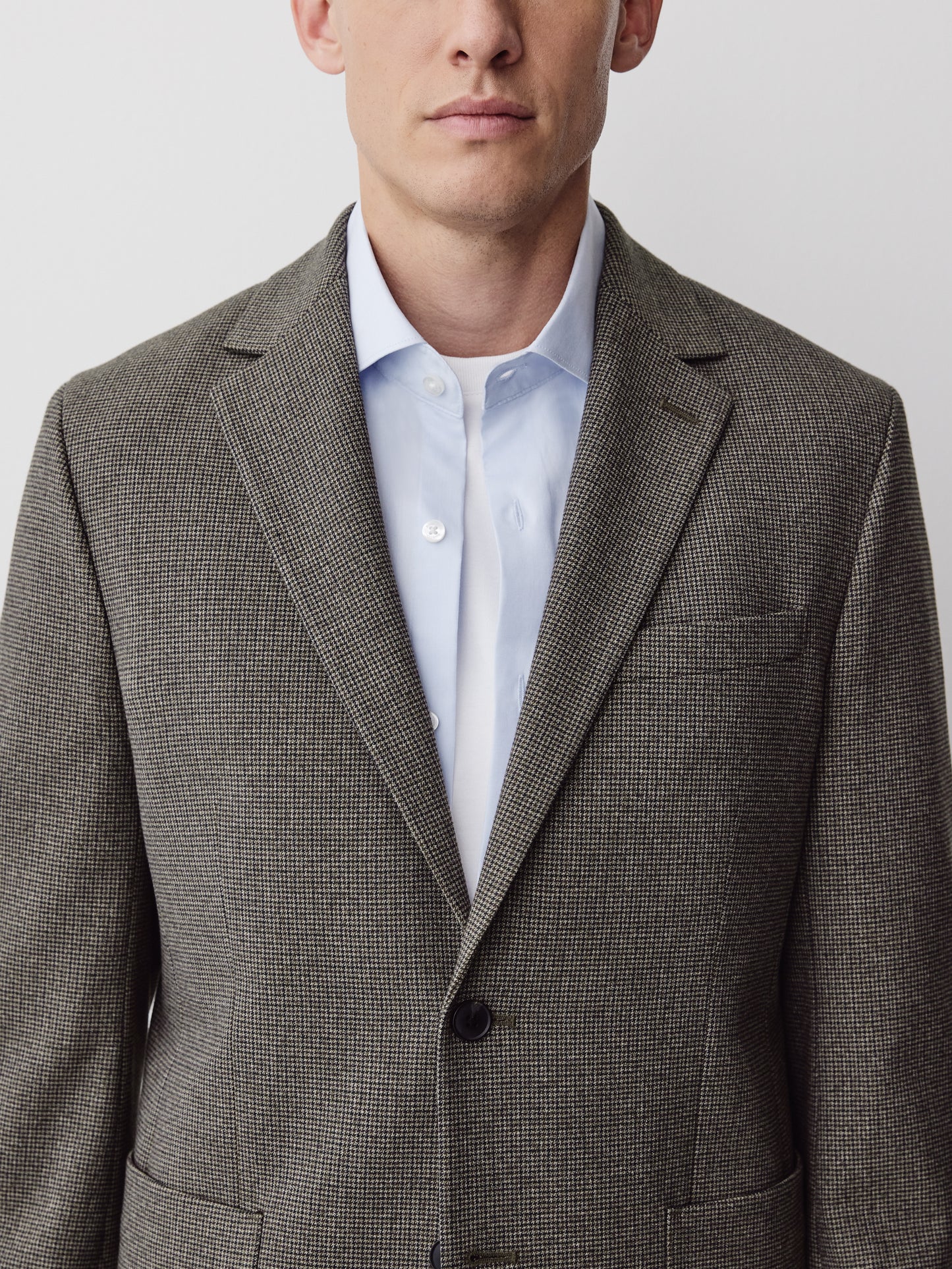 Slim Fit Woven Houndstooth Blazer
