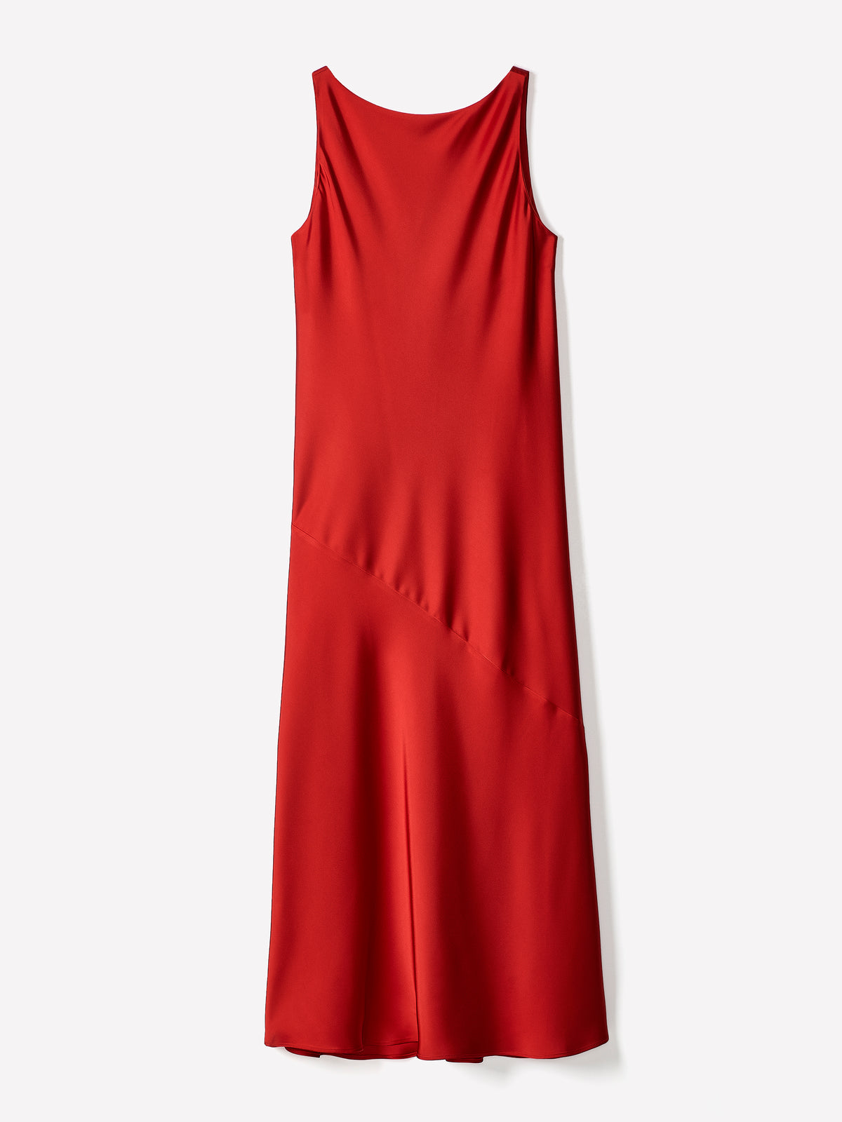 Satin Midi Cocktail Dress with Open Back