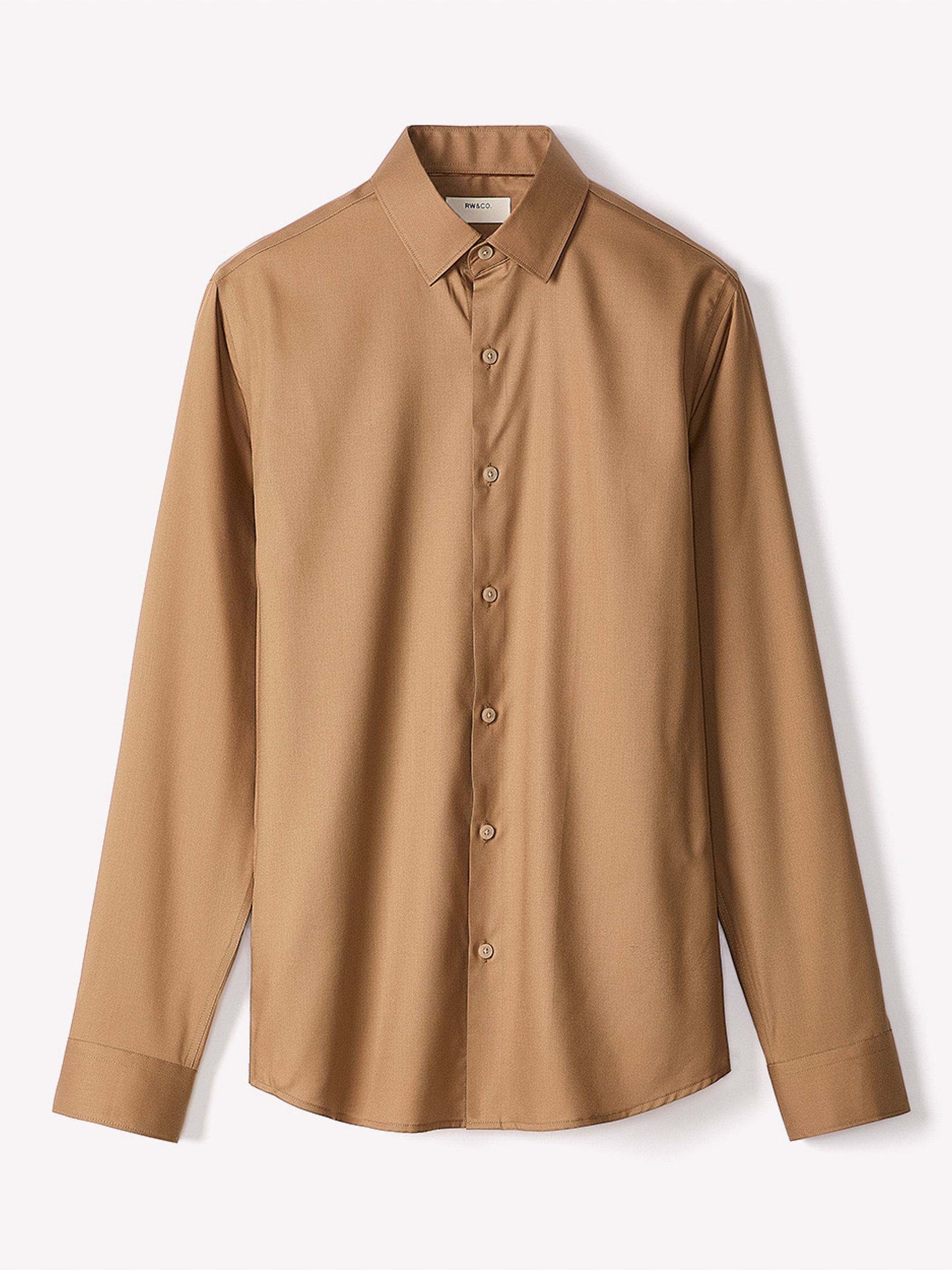 Slim Fit Solid Twill Dress Shirt