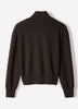 Knit Cardigan Cotton Nylon Blend Mock Neck