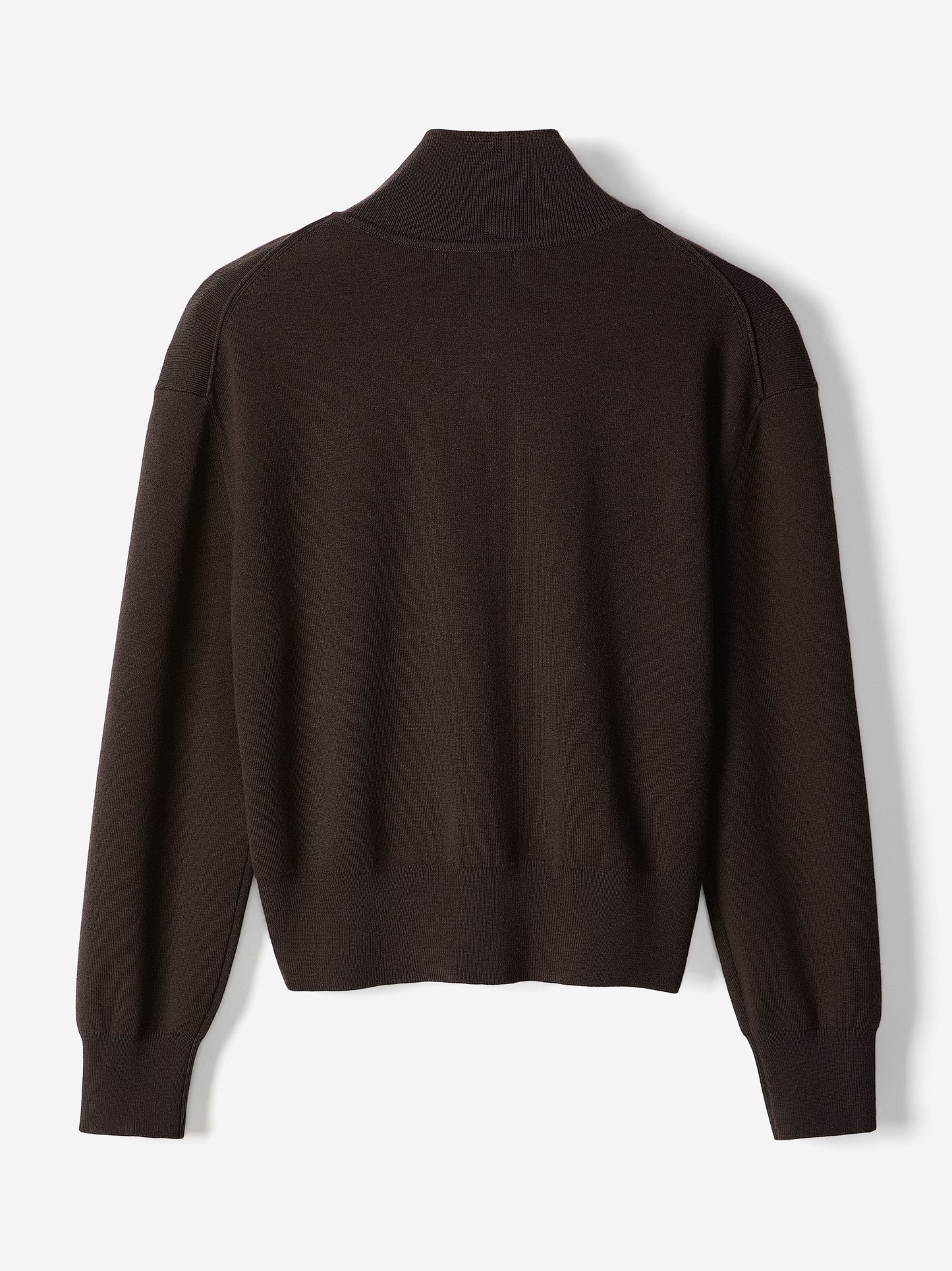 Knit Cardigan Cotton Nylon Blend Mock Neck