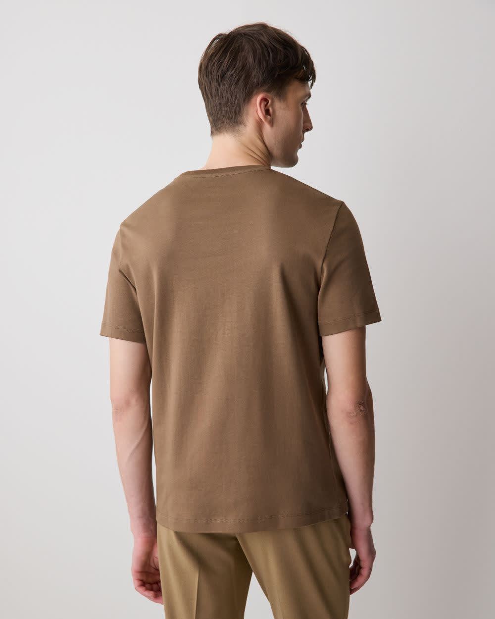 T-Shirt Uni à Manches Courtes et Col Rond