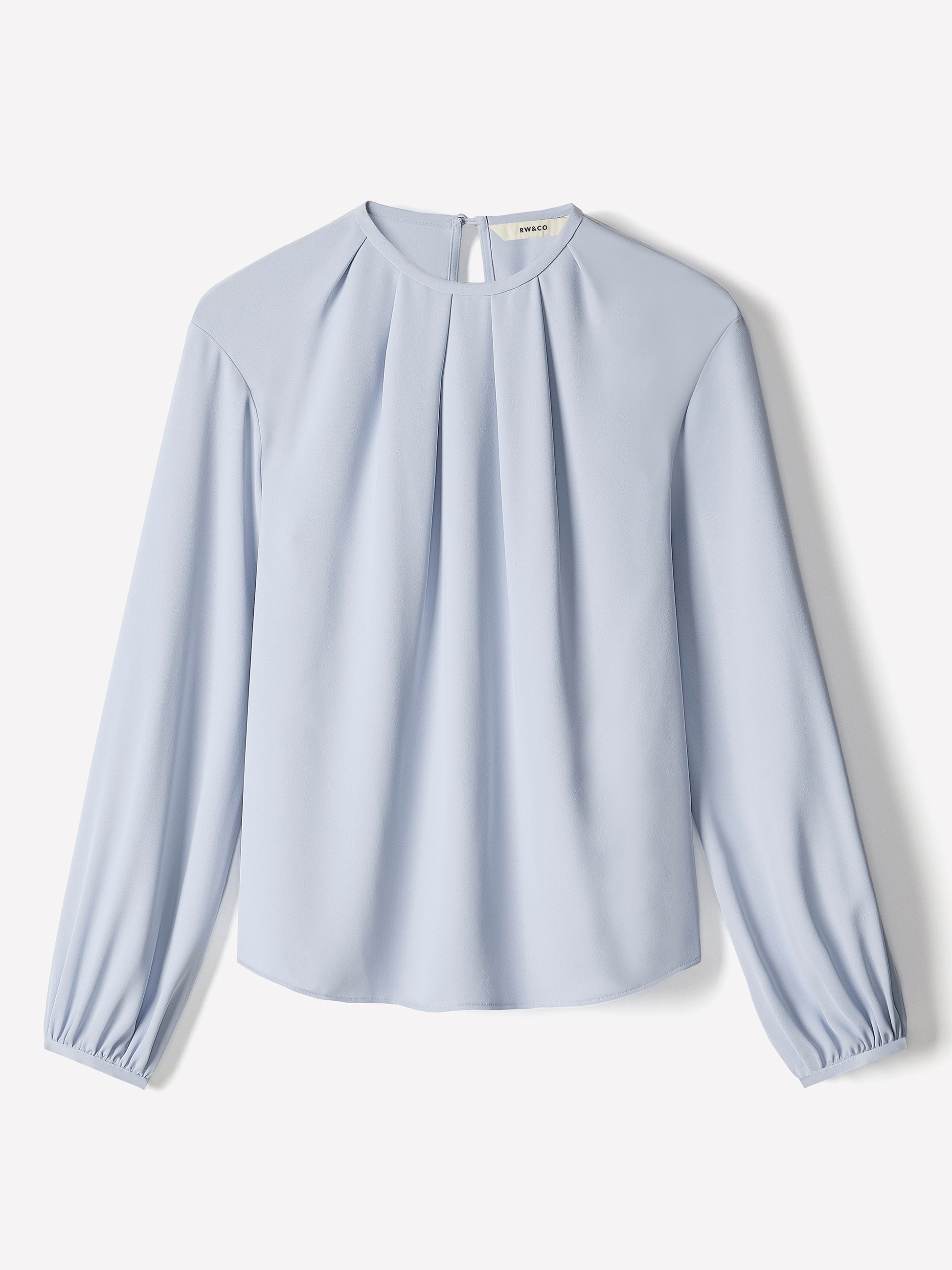 Woven Long Sleeve Blouse Luxe Crepe Fabric