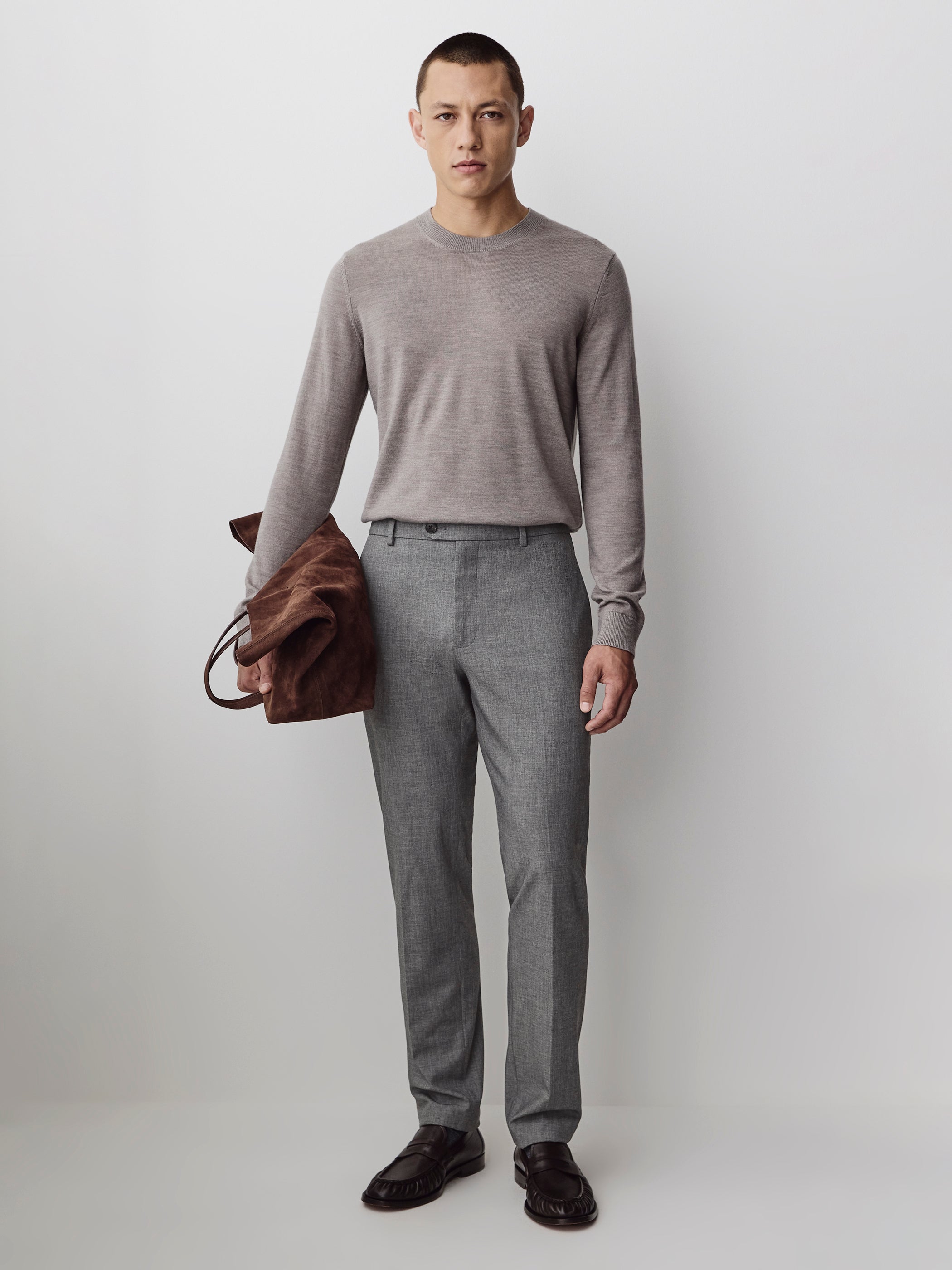 Slim-Leg Wool-Blend Pant