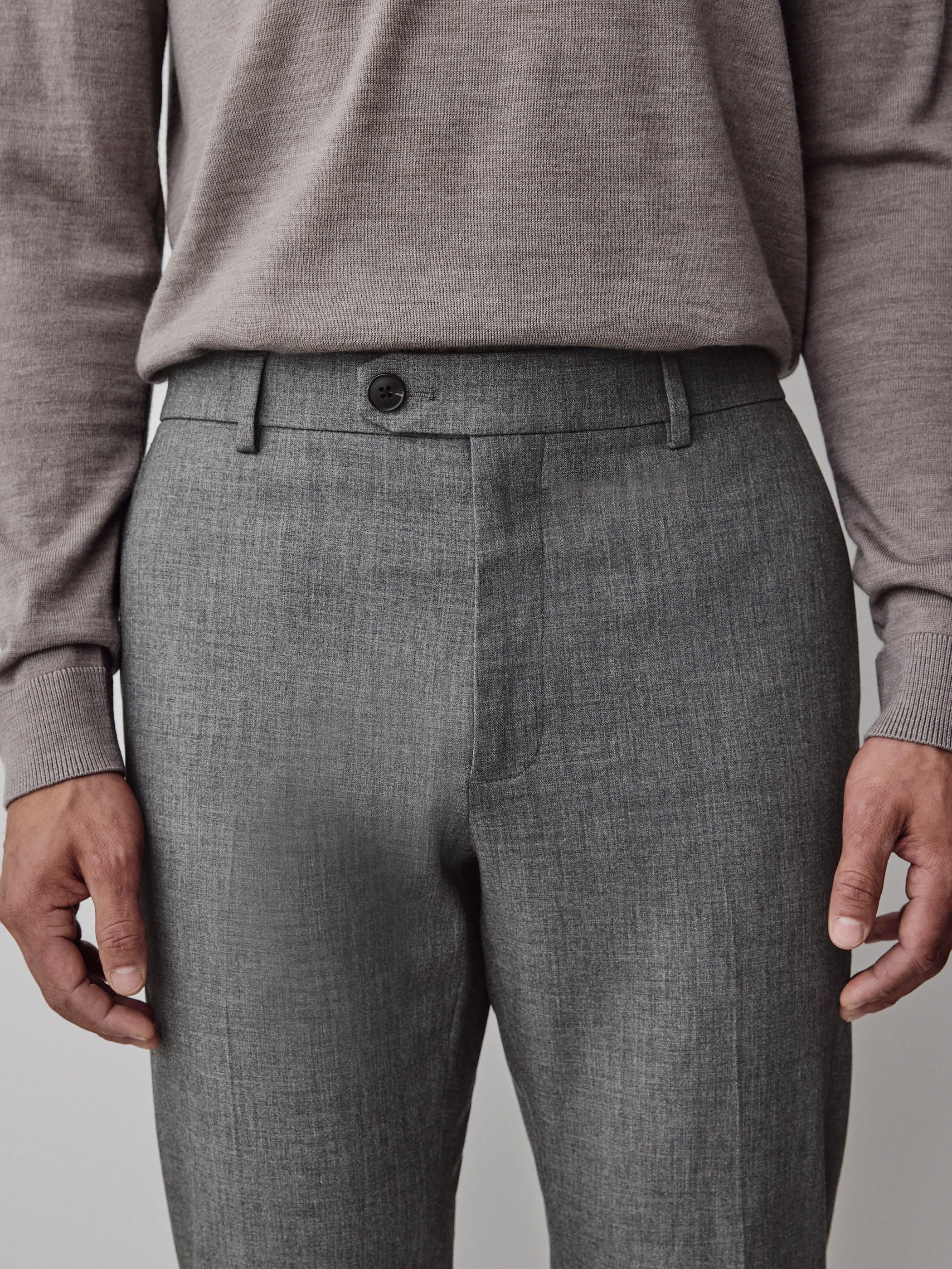 Slim-Leg Wool-Blend Pant