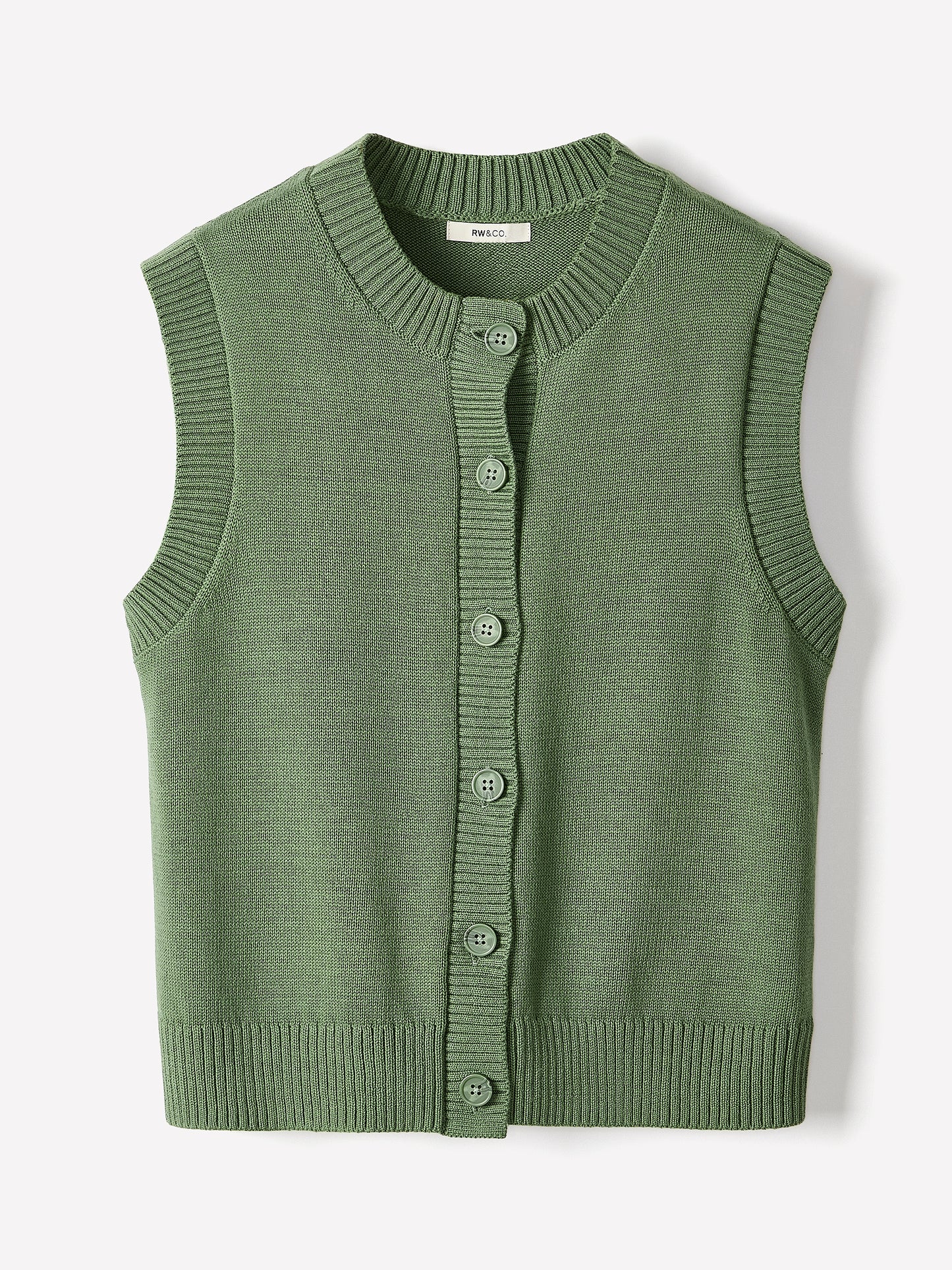 Sleeveless Crew-Neck Sweater Vest