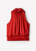 Satin Sleeveless Halter Blouse