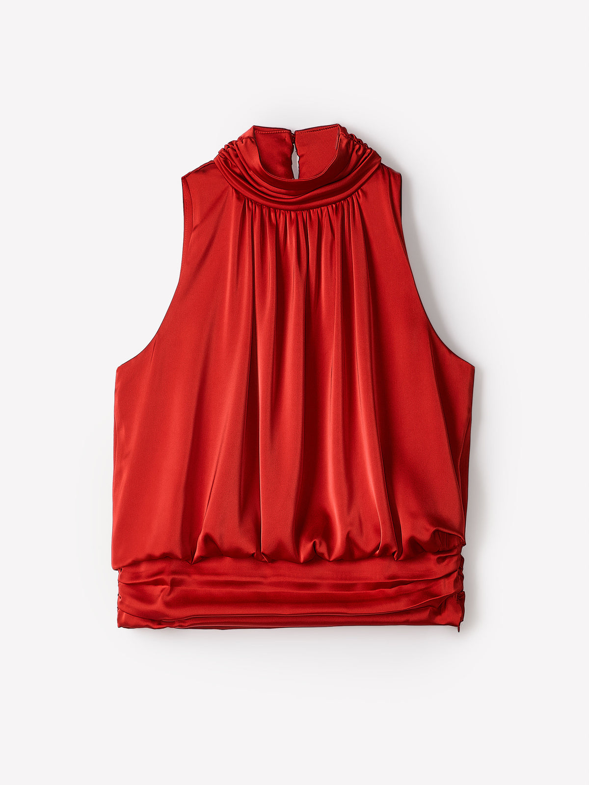 Satin Sleeveless Halter Blouse
