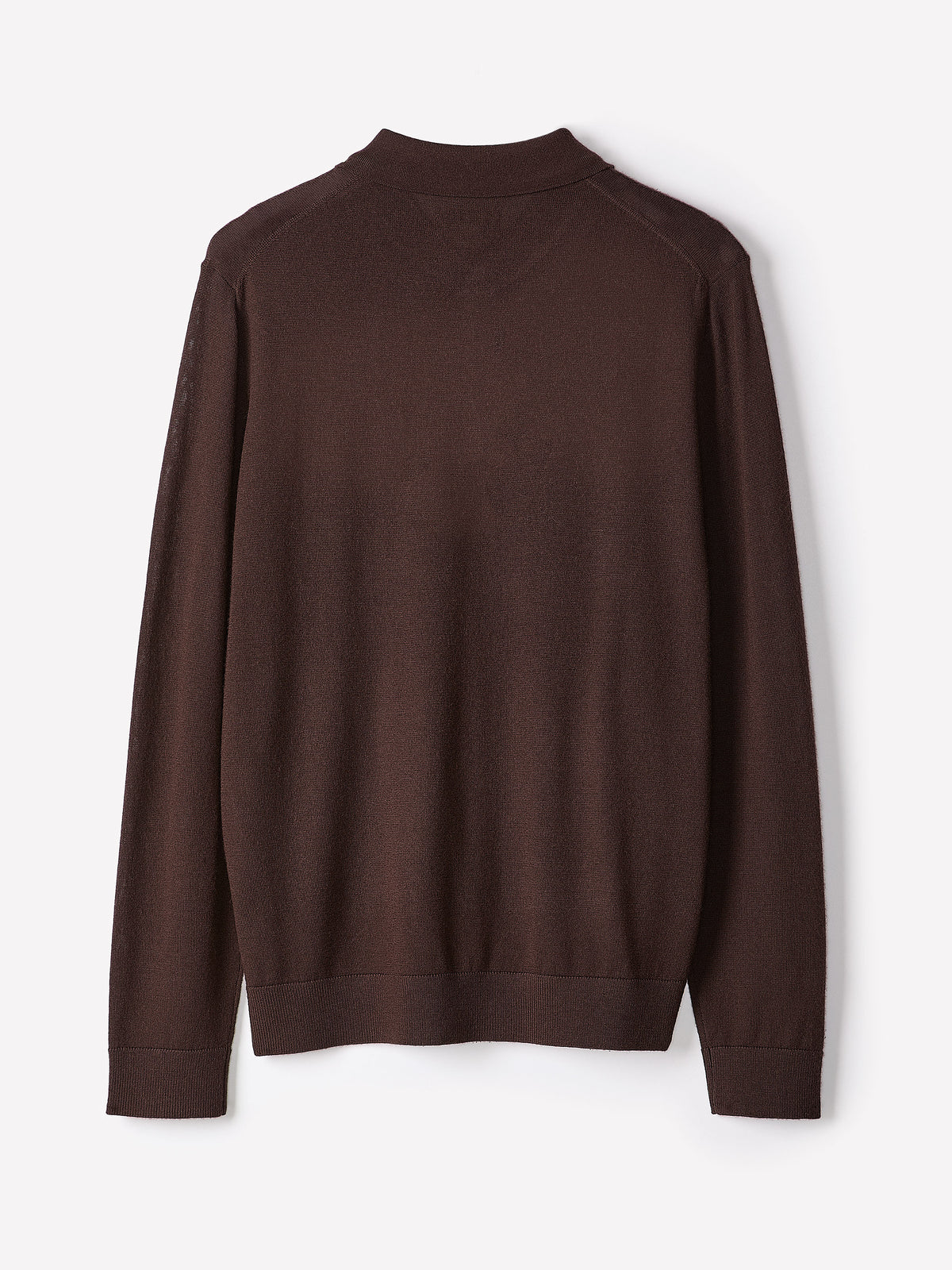 Merino-Wool Long-Sleeve Polo Sweater