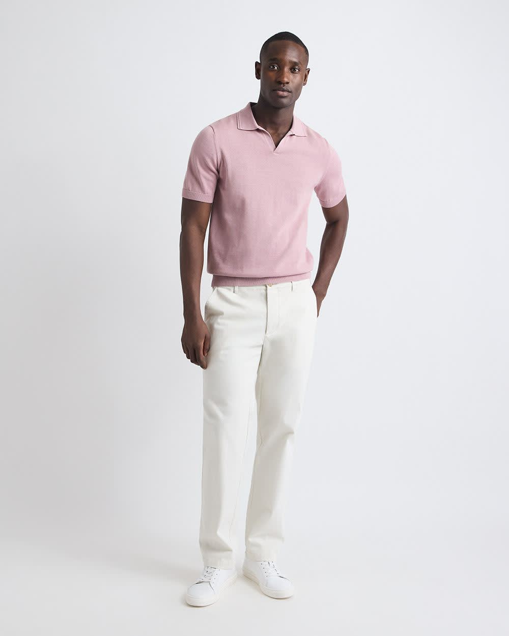 Polo à Manches Courtes en Coton avec Col Johnny