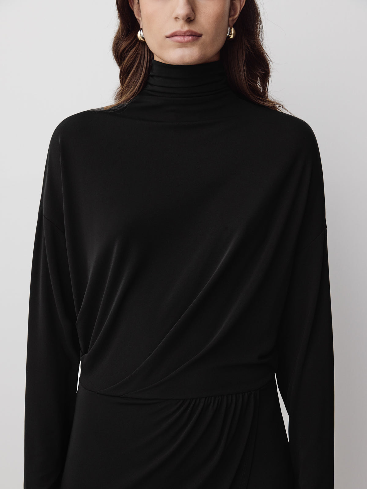 Long Sleeve Mock Neck Knit Dress