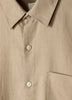 Mens Woven Linen Blend Shirt Regular Fit Short Sleeve