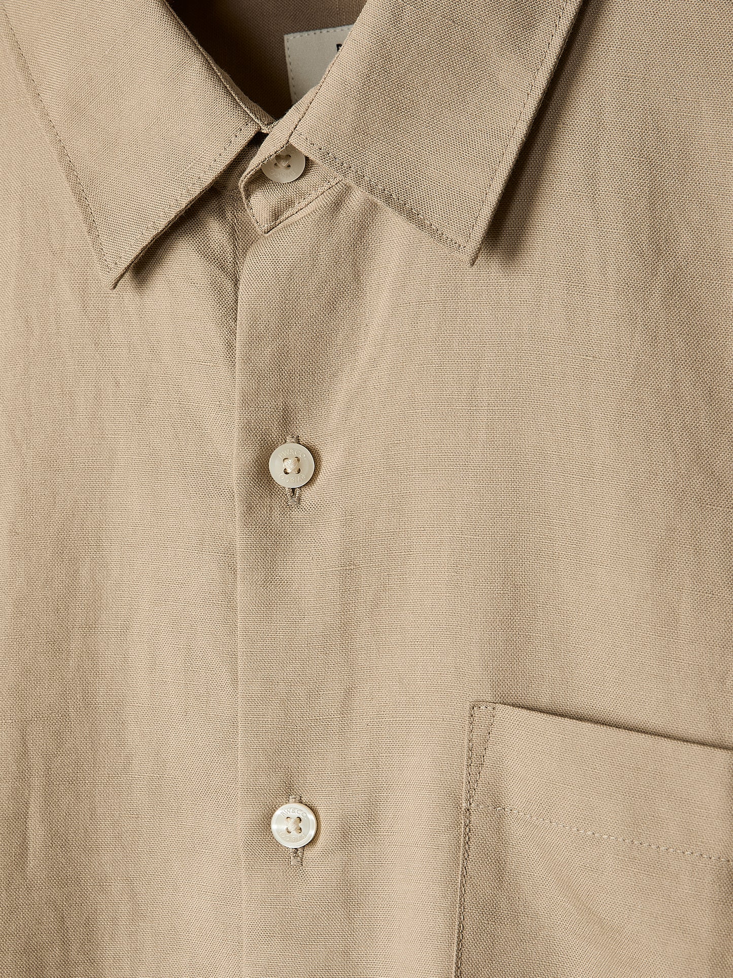 Mens Woven Linen Blend Shirt Regular Fit Short Sleeve