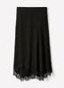 Woven Asymmetrical Lace Skirt in Viscose