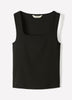 Knit Tank Top Square Neck Cotton Blend