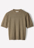 Knit Cotton Blend Crew Neck Sweater