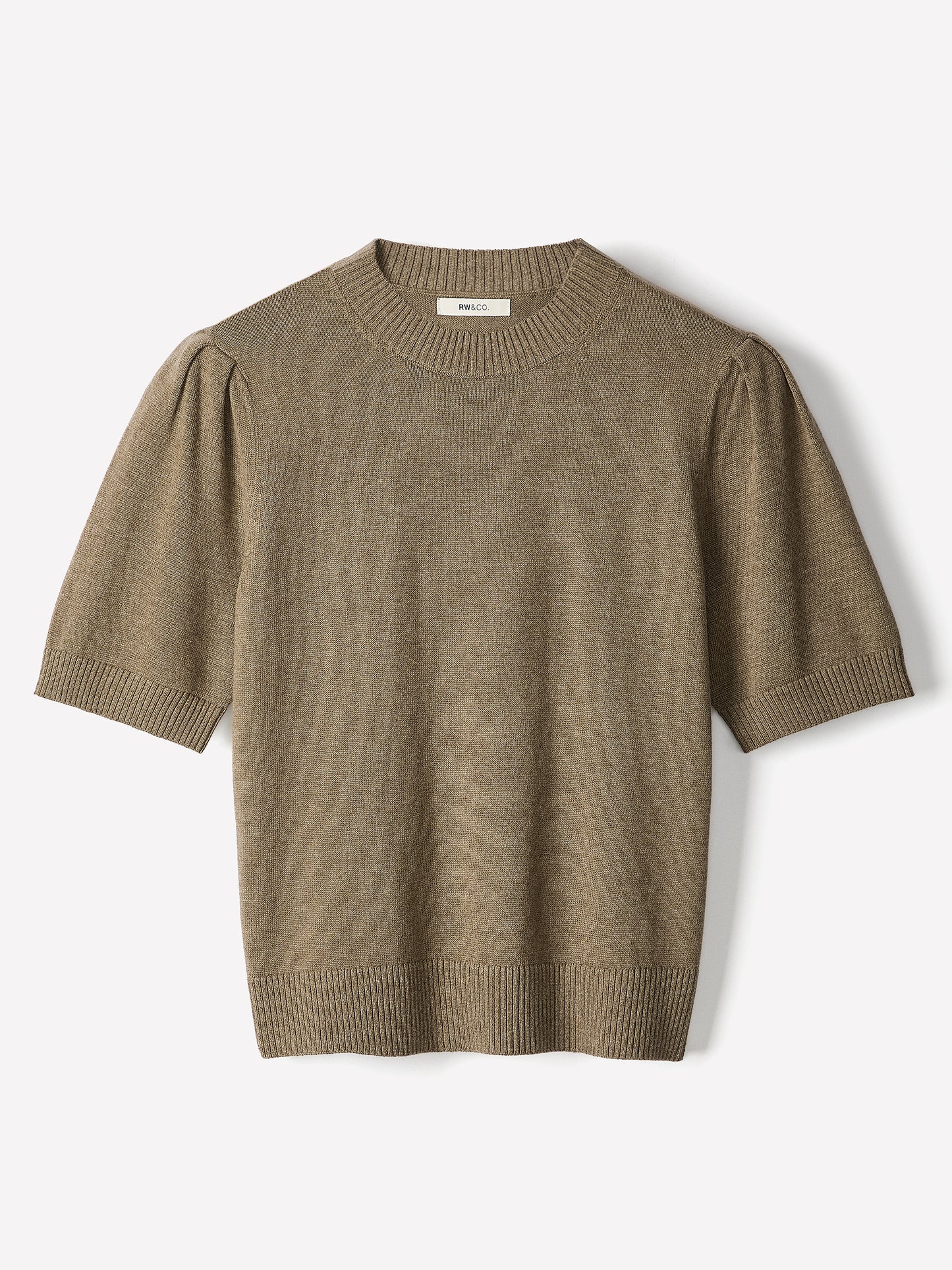 Knit Cotton Blend Crew Neck Sweater
