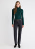Mock-Neck Sweater with Buttons on Sleeves