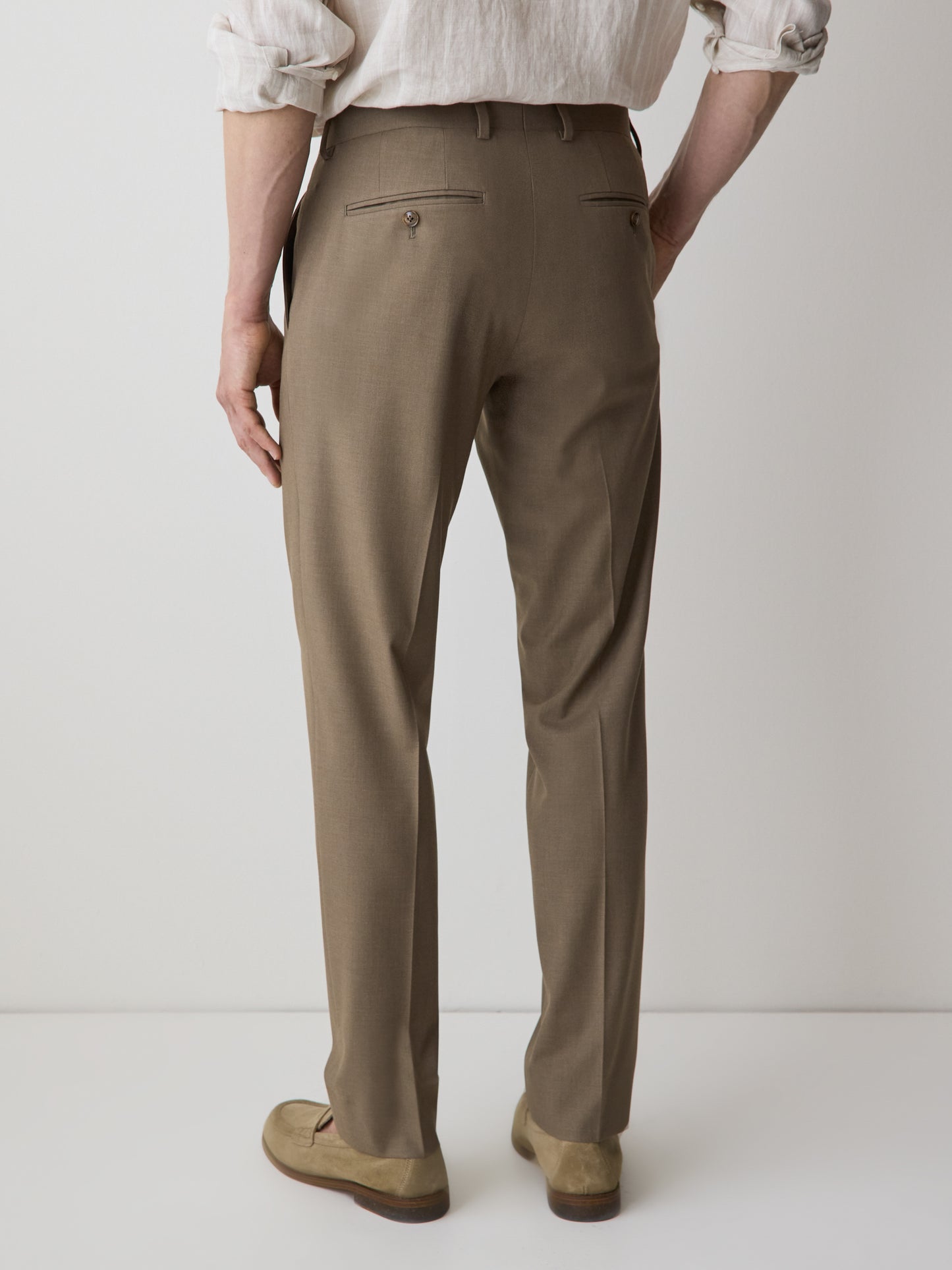 Slim Fit Woven Pant Dark Sand