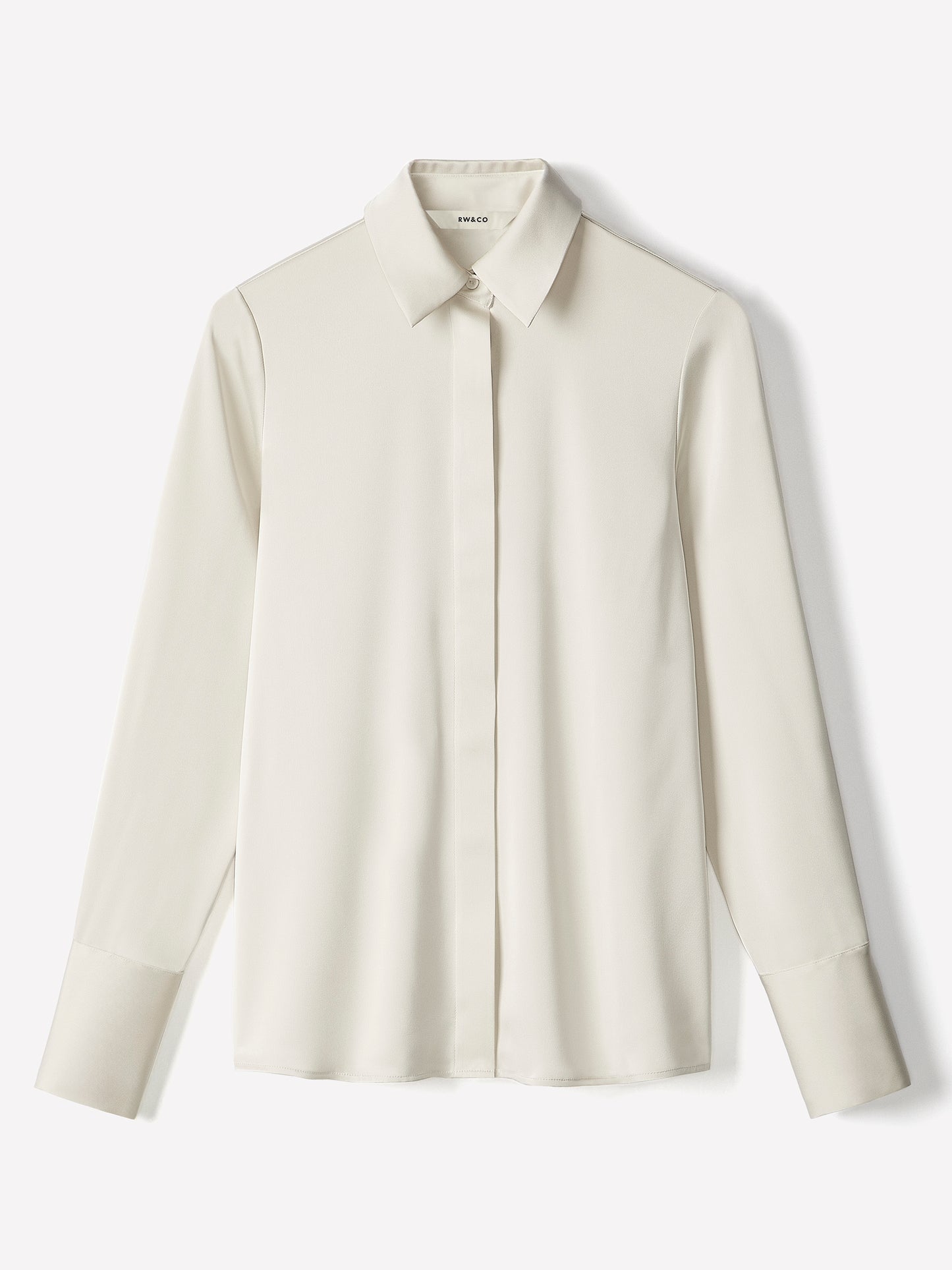 Woven Satin Long Sleeve Shirt
