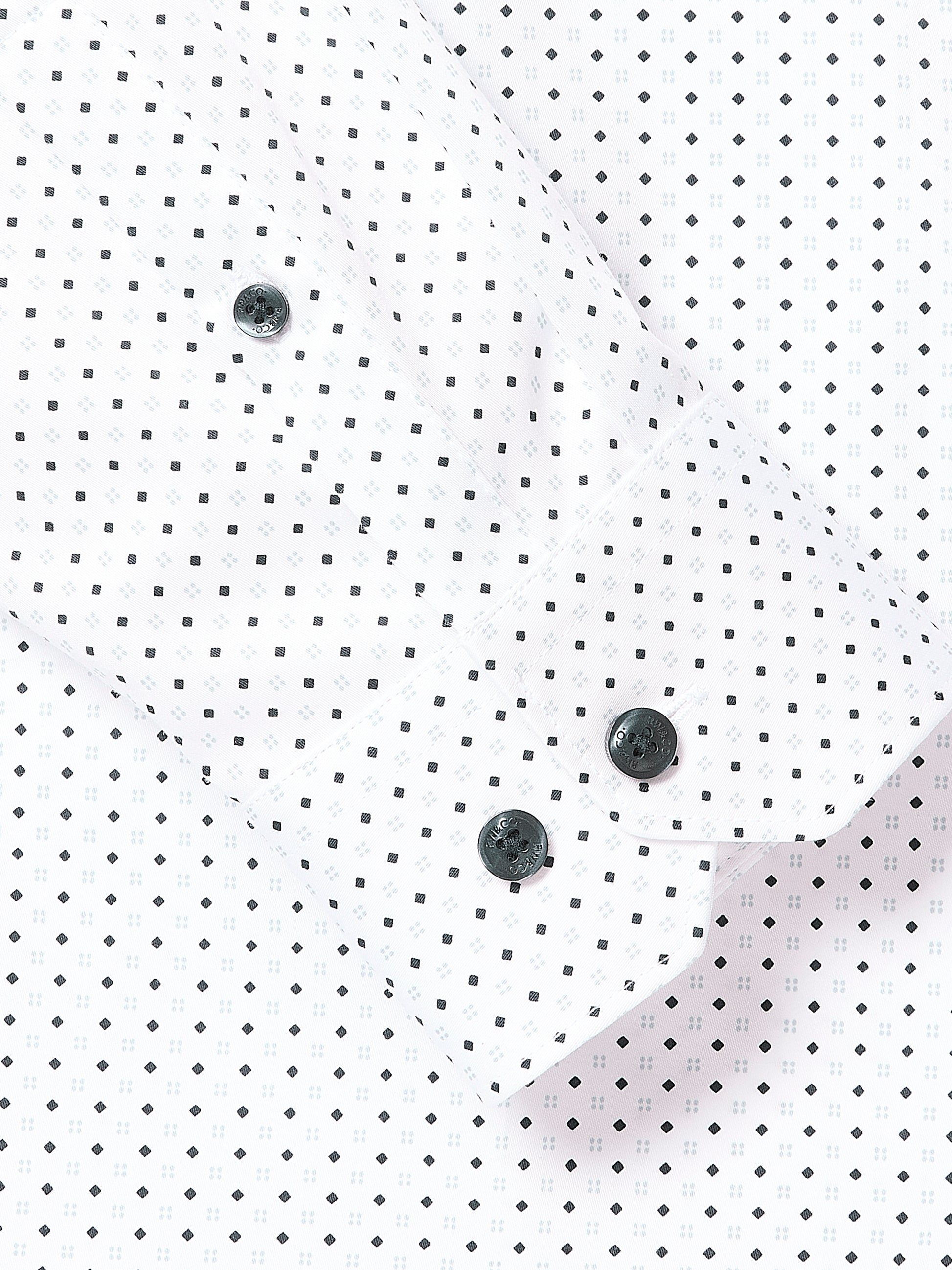 Slim Fit Dress Shirt With Micro Geometric Pattern