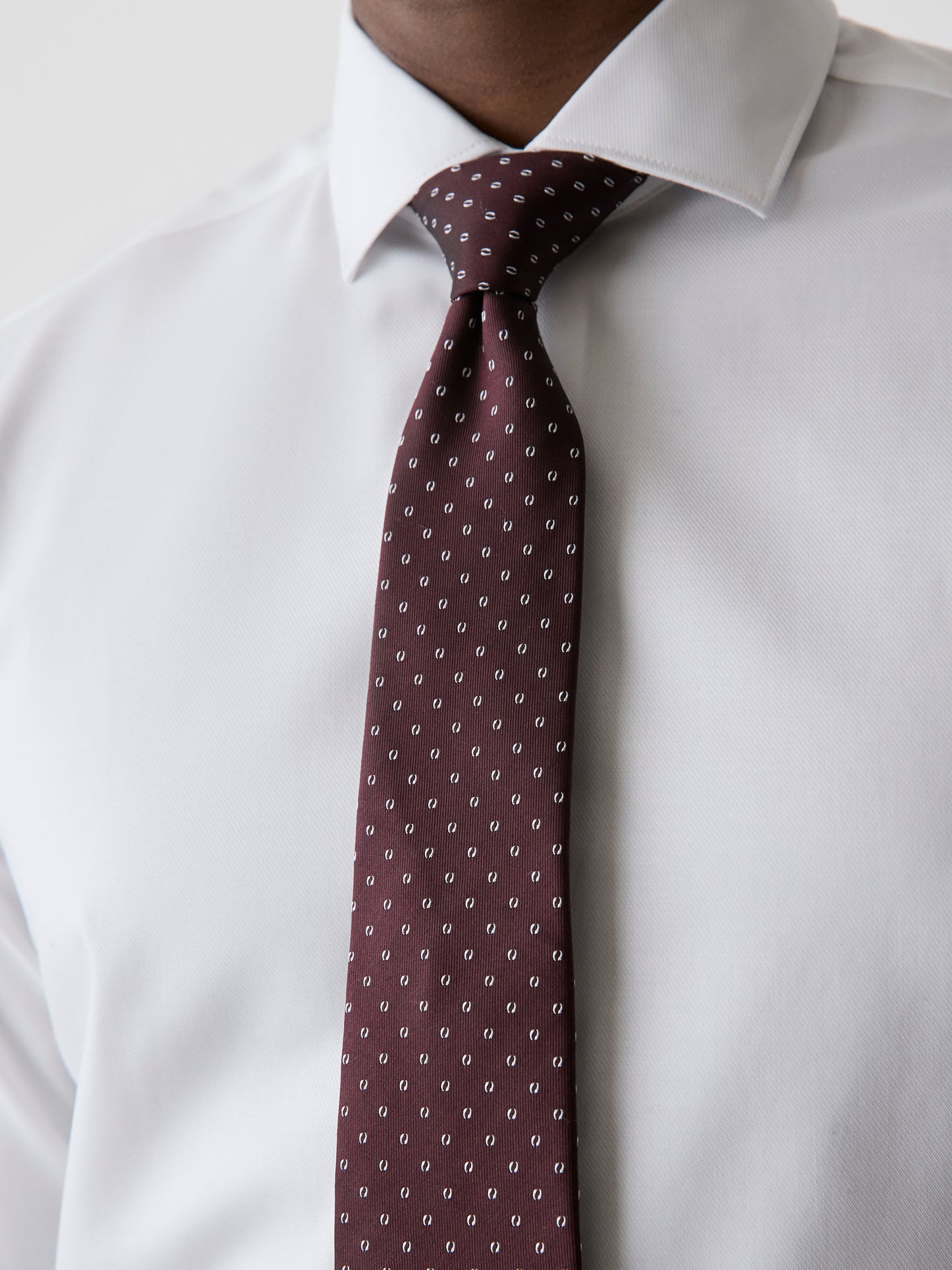 Burgundy Regular Tie with Geometric Pattern