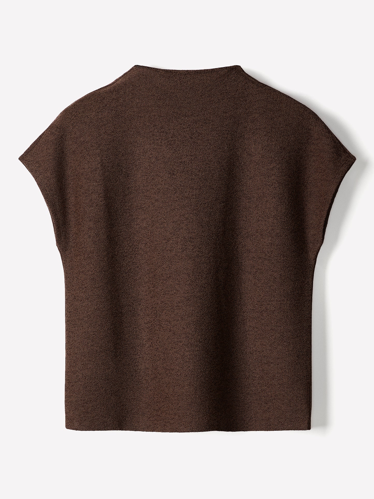 Extended-Sleeve Mock-Neck Textured Top