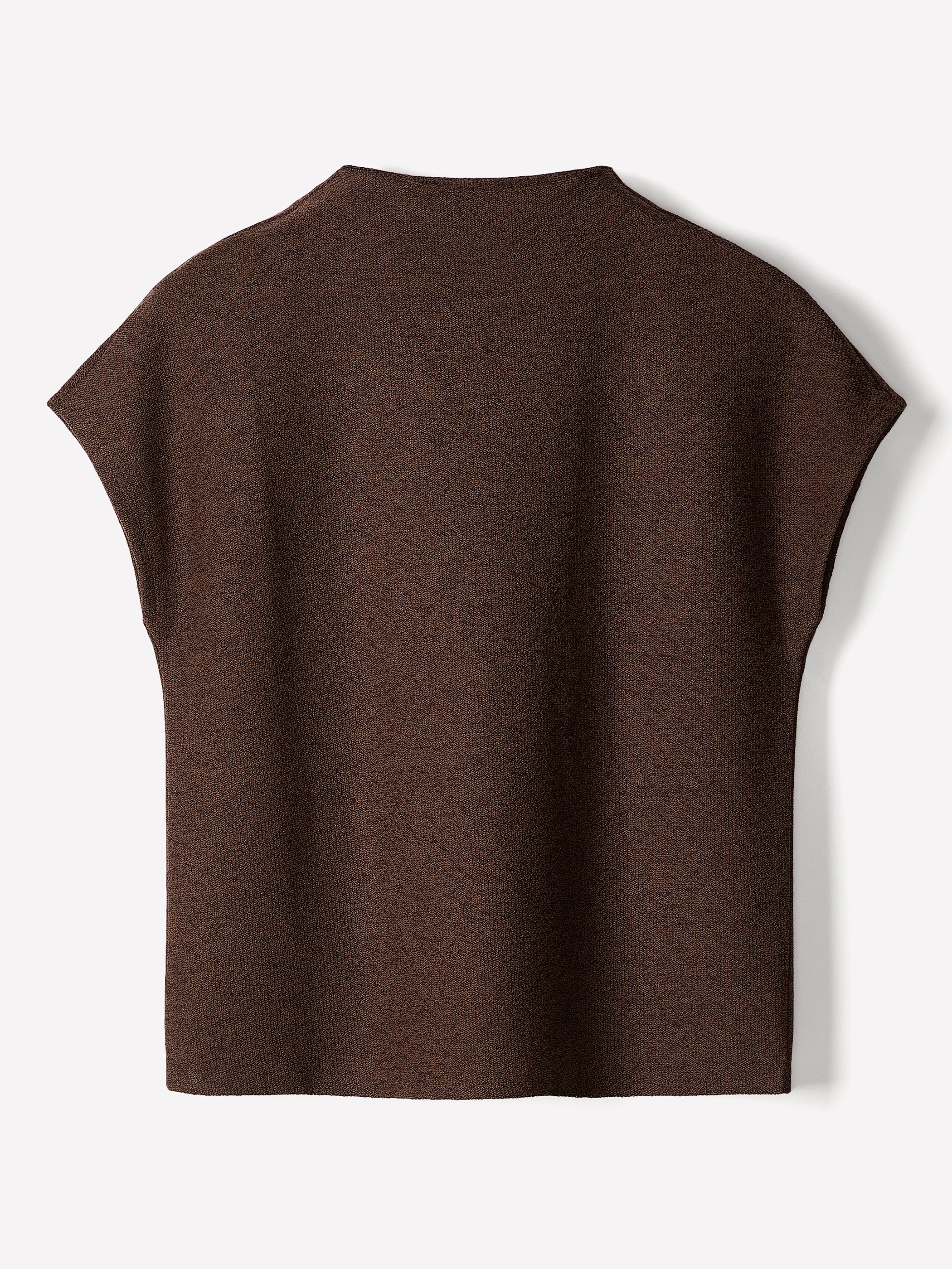 Extended-Sleeve Mock-Neck Textured Top