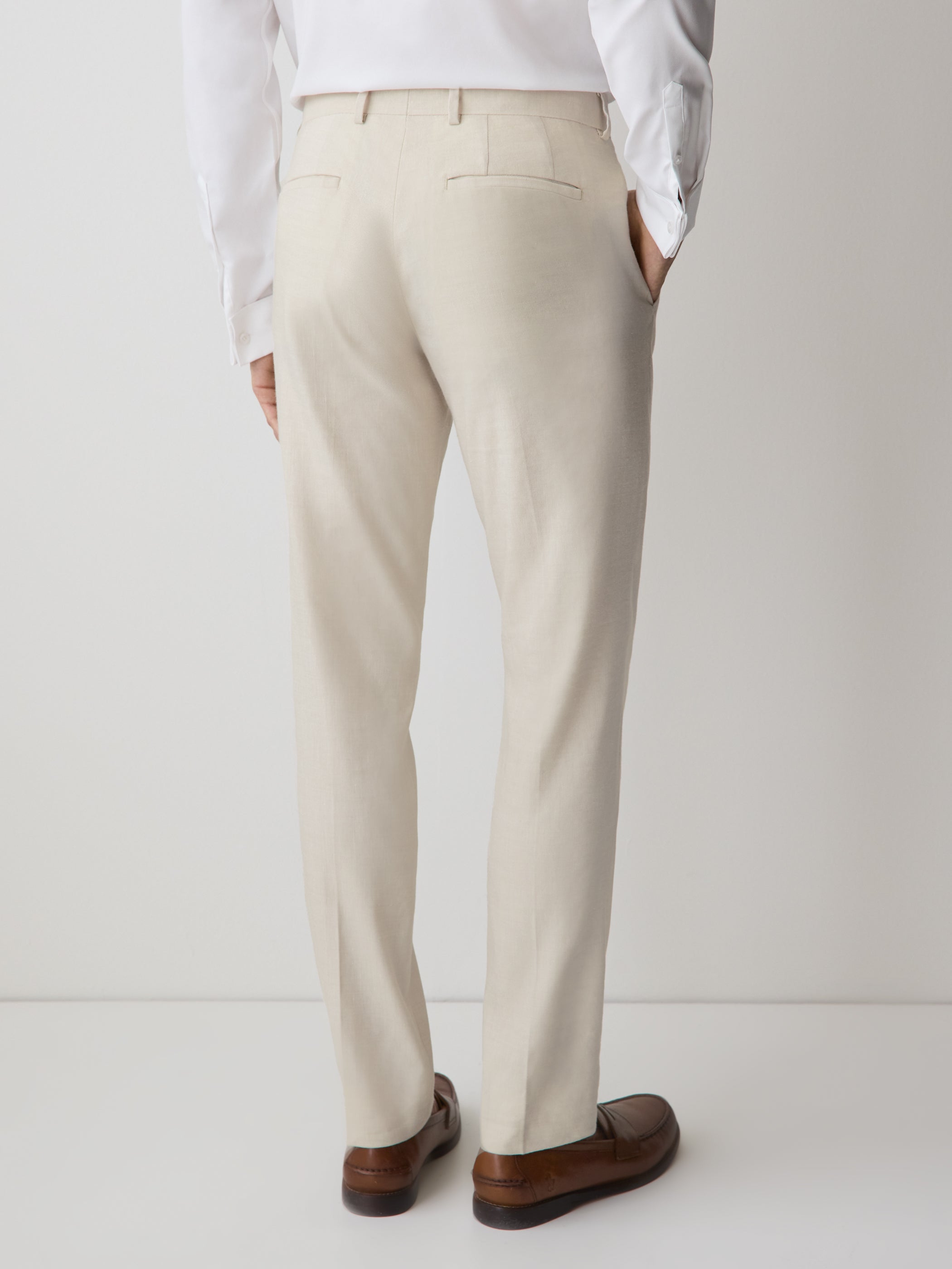 Slim Fit Stretch Linen Suit Pant