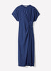 Knit V-Neck Dollman Midi Dress with Silk Blend