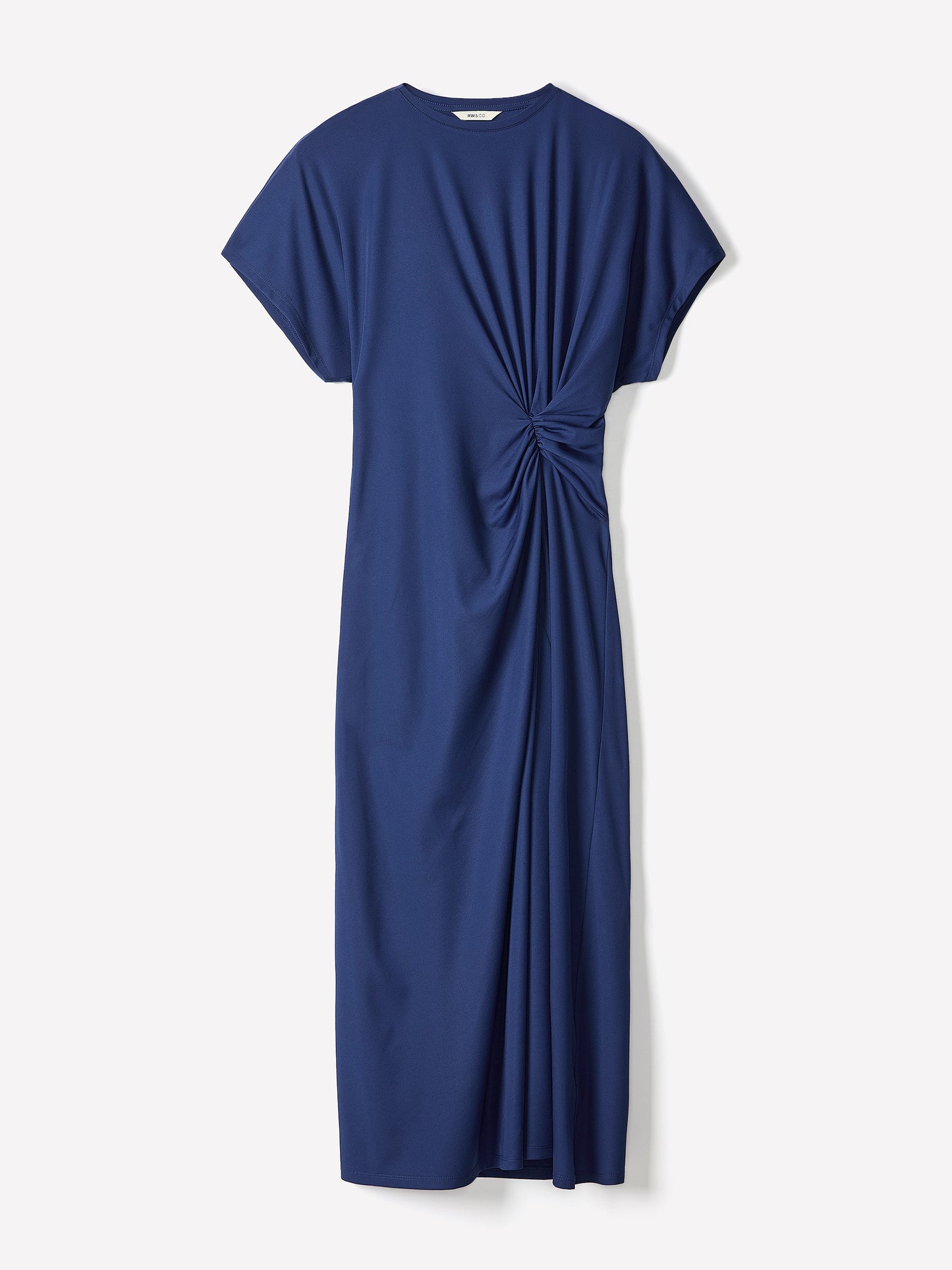 Knit V-Neck Dollman Midi Dress with Silk Blend