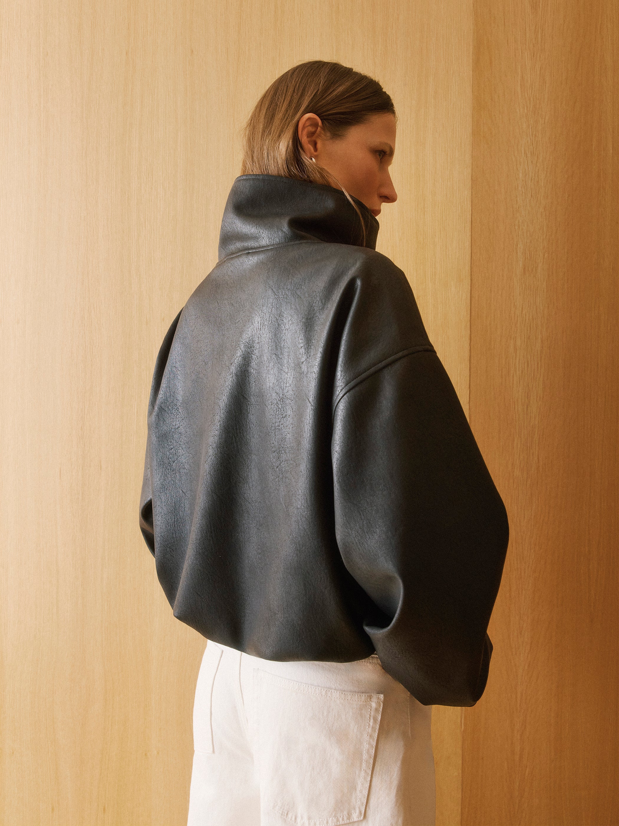 Veste Aviateur en Faux Cuir