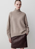 Long-Sleeve Mock-Neck Merino-Blend Sweater