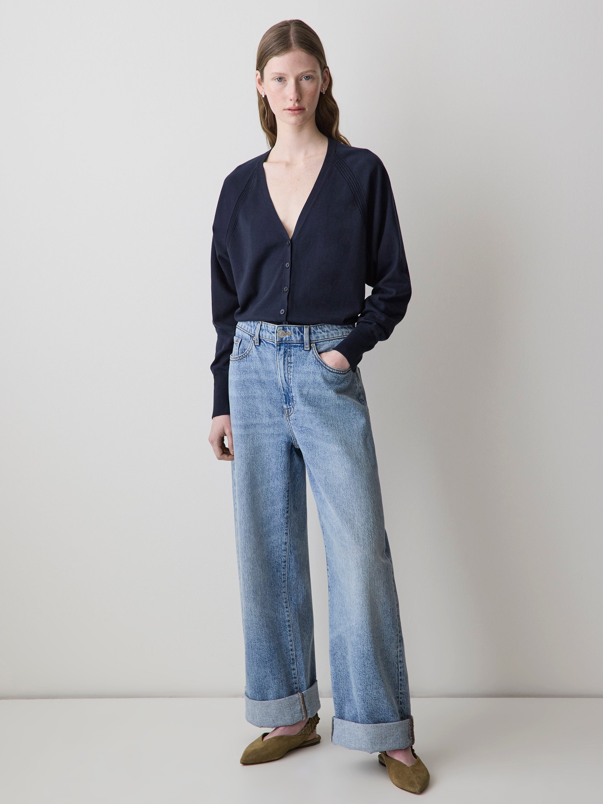 Long-Sleeve V-Neck Cardigan